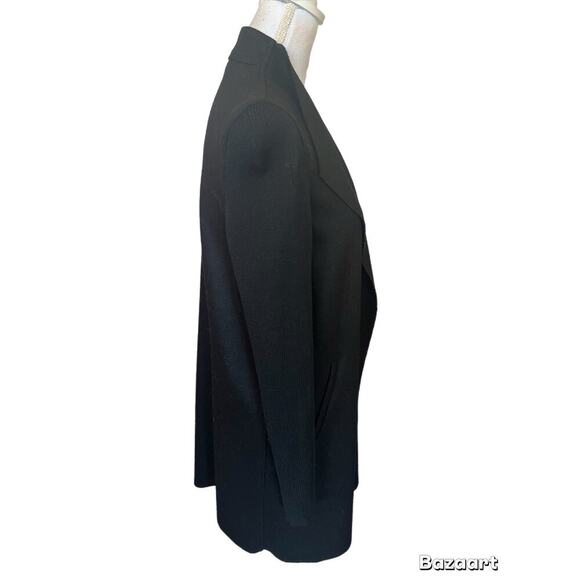 Iman Black Open Front Long Sleeve Tunic Jacket/Sweater Sleeve Size Large - Picture 2 of 5